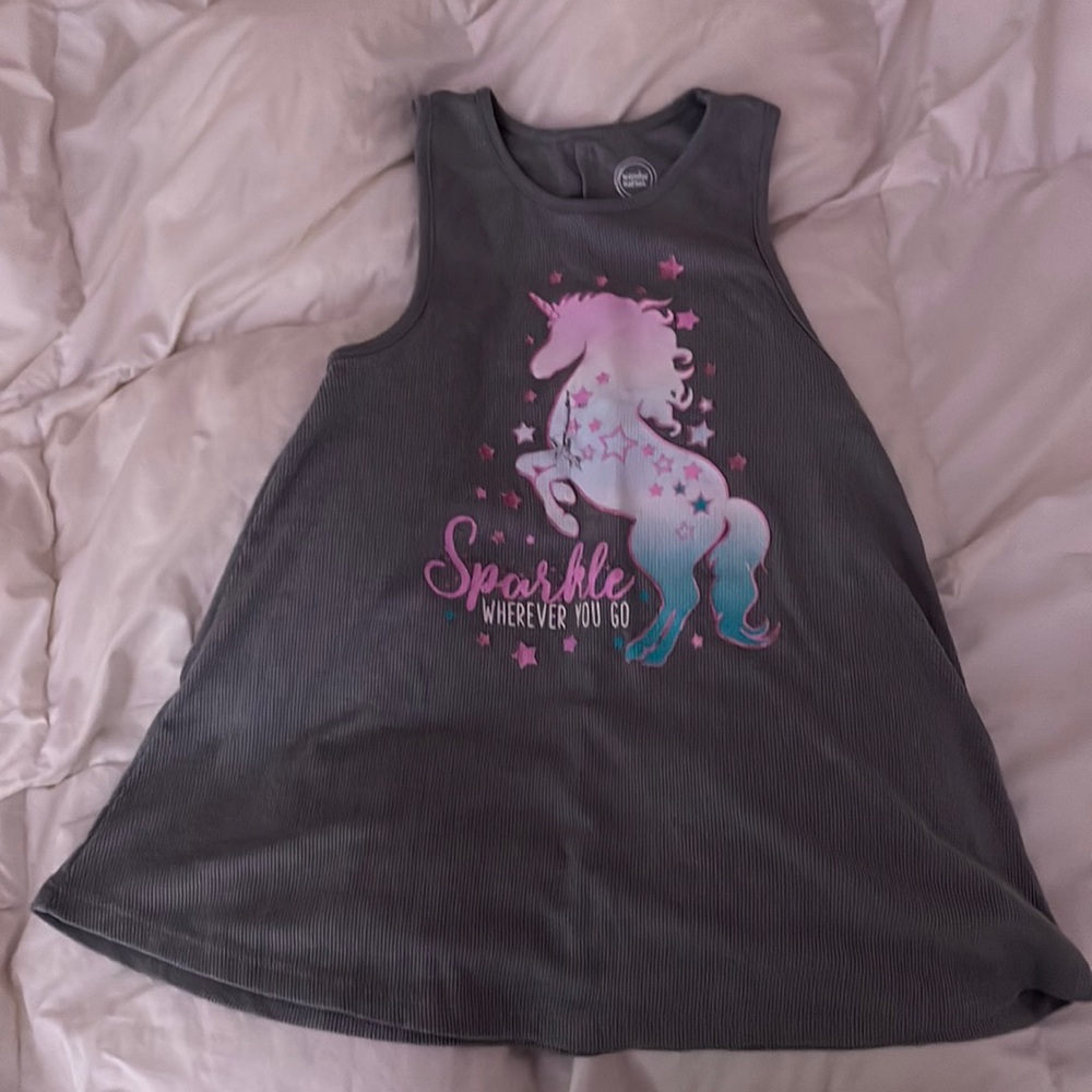 gray ribbed ombre unicorn star sparkle wherever you go tank top girls